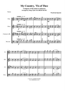 My Country, 'Tis Of Thee (America): Para quarteto de sopro by folklore