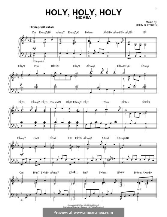 Holy, Holy, Holy! Lord God Almighty: Para Piano by John Bacchus Dykes