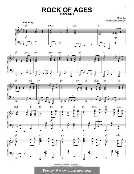 Rock of Ages: Para Piano by Thomas Hastings