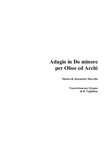 Concerto for Oboe and Stings in D Minor, Op.2: Adagio. Arrangement for piano or organ by Alessandro Marcello