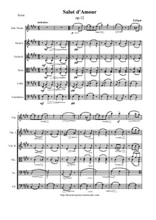 Salut d'amour (Love's Greeting), Op.12: For violin and string orchestra - score and all parts by Edward Elgar