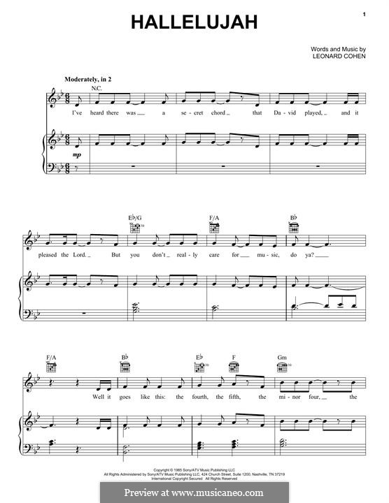 Vocal version: Para vocais e piano (ou Guitarra) by Leonard Cohen