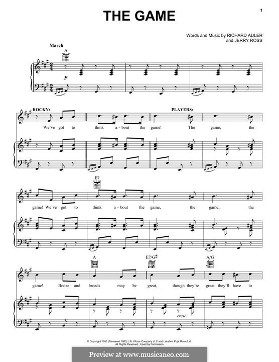 The Game: Para vocais e piano (ou Guitarra) by Jerry Ross, Richard Adler