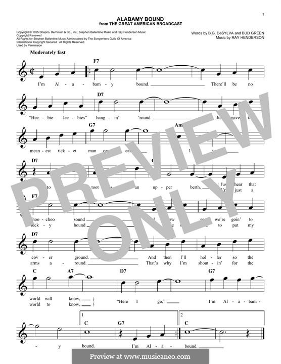 Alabamy Bound (The Ink Spots): melodia by Buddy Gard DeSylva, Ray Henderson, Bud Green