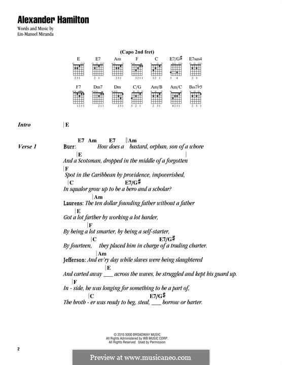 Alexander Hamilton (from 'Hamilton'): Letras e Acordes by Lin-Manuel Miranda