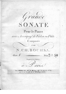 Grand Sonata for Piano and Violin (or Flute), Op.5: partitura para dois musicos by Robert Nicolas-Charles Bochsa