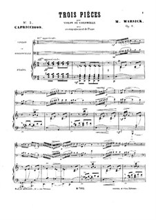 Capriccioso for Violin (or Cello) and Piano, Op.8 No.3: Capriccioso for Violin (or Cello) and Piano by Martin Pierre Marsick