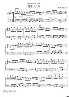 Prelude and Fugue in B flat minor for piano (2): Prelude and Fugue in B flat minor for piano (2) by Hans Bakker