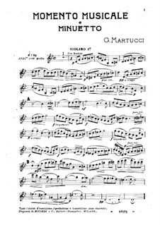 Musical Moment and Minuet: violino parte I by Giuseppe Martucci