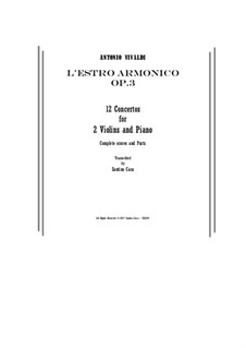 Twelve Concertos: Score and parts by Antonio Vivaldi