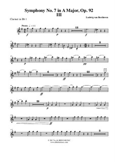 Movement III: Clarinete em Bb 1 (parte transposta) by Ludwig van Beethoven