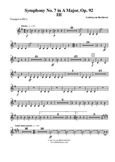 Movement III: Trompete em Bb 2 (parte transposta) by Ludwig van Beethoven