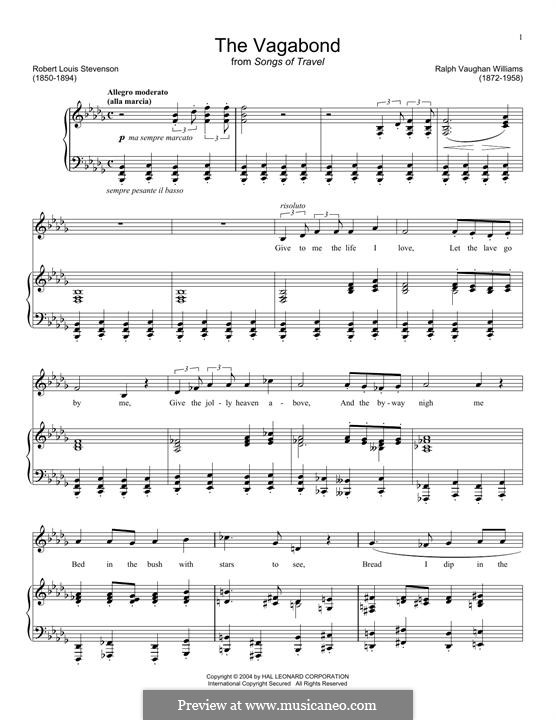 The Vagabond: Para vocais e piano by Ralph Vaughan Williams