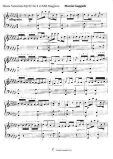 Danza Venezianas, Op.92: Danza Veneziana No.1 in Mi Bemolle Maggiore by Marzia Gaggioli