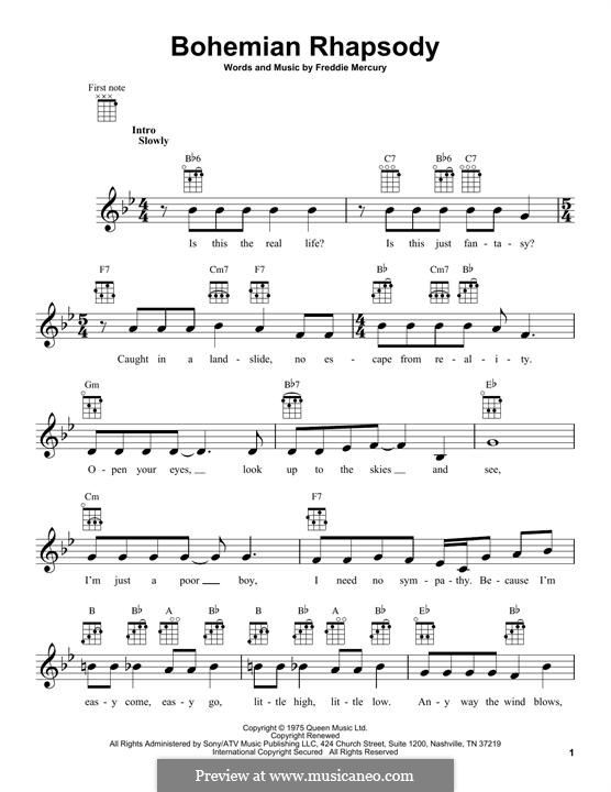 Instrumental version: para ukulele by Freddie Mercury