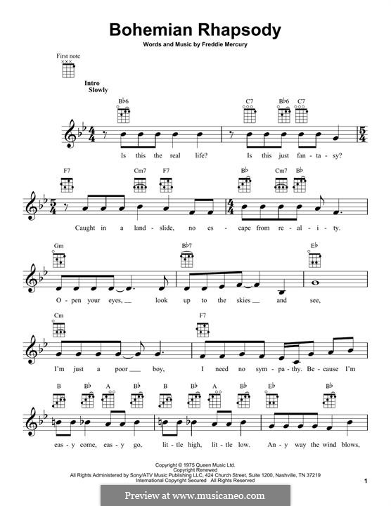 Instrumental version: para ukulele by Freddie Mercury