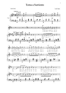 Torna a Surriento: Para vocais e piano by Ernesto de Curtis