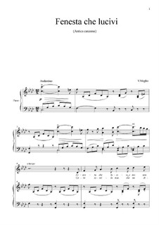 Fenesta che lucivi: Para vocais e piano by Vincenzo de Meglio