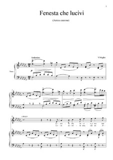 Fenesta che lucivi: Para vocais e piano by Vincenzo de Meglio