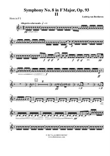 Movement II: Horn in F 1 (transposed part) by Ludwig van Beethoven