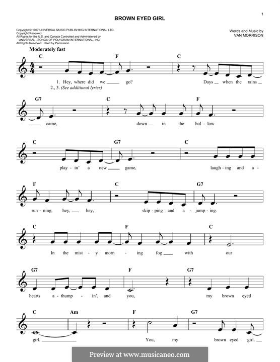 Vocal version: melodia by Van Morrison