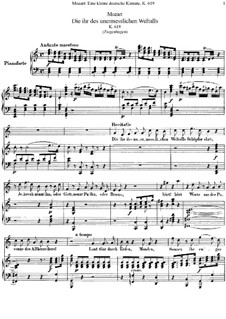 Die ihr des unermesslichen Weltalls, K.619: C maior by Wolfgang Amadeus Mozart