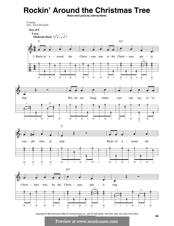 Rockin' Around the Christmas Tree: For banjo by Johnny Marks