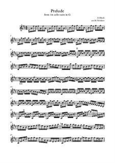 Suite for Cello No.1 in G Major, BWV 1007: Prelude. Version for guitar by Johann Sebastian Bach