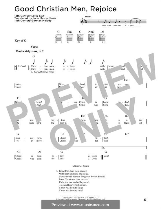 Good Christian Men, Rejoice: Para Guitarra by folklore