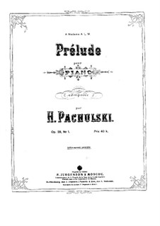 Pieces for Piano, Op.29: No.1 introdução by Henryk Pachulski