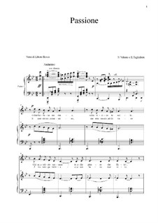 Passione: For voice and piano (g-moll) by Ernesto Tagliaferri, Antonio Valente
