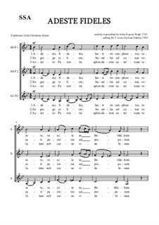 Adeste fideles (O Come, All Ye Faithful): SSA by Unknown (works before 1850)