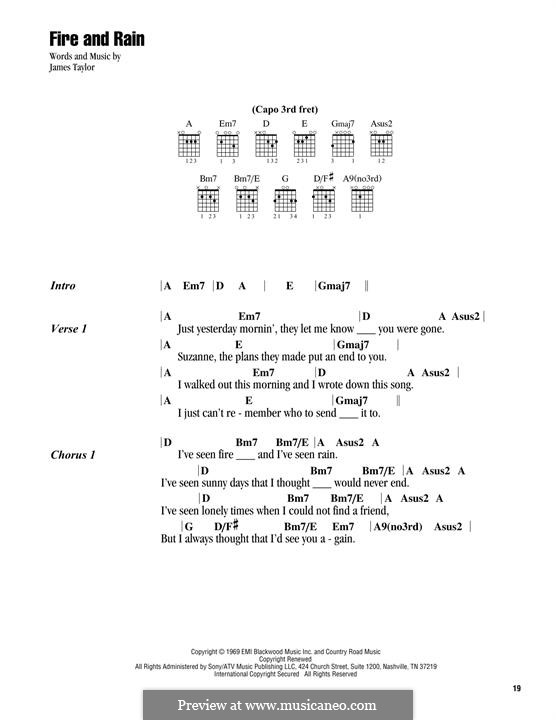 Fire and Rain: Letras e Acordes by James Taylor