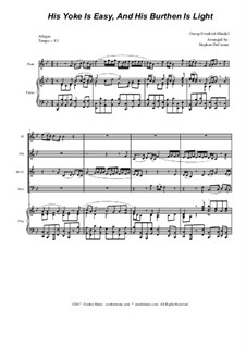 No.21 His Yoke is Easy: Para quarteto de sopro by Georg Friedrich Händel