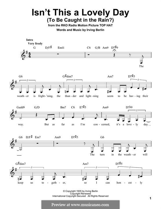 Isn't This a Lovely Day (To Be Caught in the Rain?): Letras e Acordes by Irving Berlin