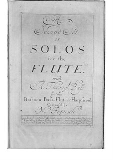 Six Sonatas for Flute and Basso Continuo. Book II: Six Sonatas for Flute and Basso Continuo. Book II by Johann Christoph Pepusch