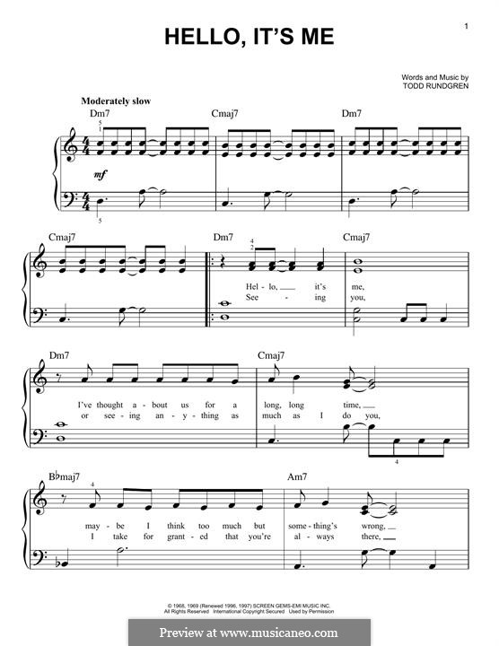 Hello, It's Me: Para Piano by Todd Rundgren