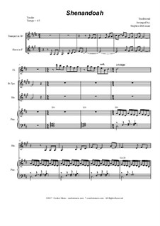 Oh Shenendoah (Shenandoah): Duet for Bb-trumpet and french horn by folklore