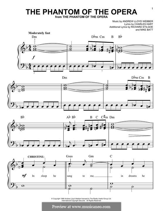 The Phantom of the Opera: Para Piano by Andrew Lloyd Webber