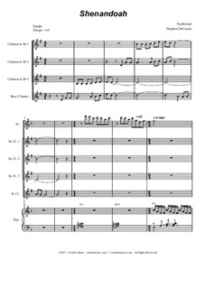 Oh Shenendoah (Shenandoah): For clarinet choir by folklore