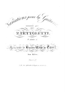 Variations for Guitar, Op.7: variação para guitarra by Pietro Pettoletti