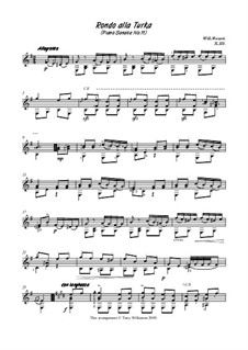 Rondo alla turca: Para Guitarra by Wolfgang Amadeus Mozart