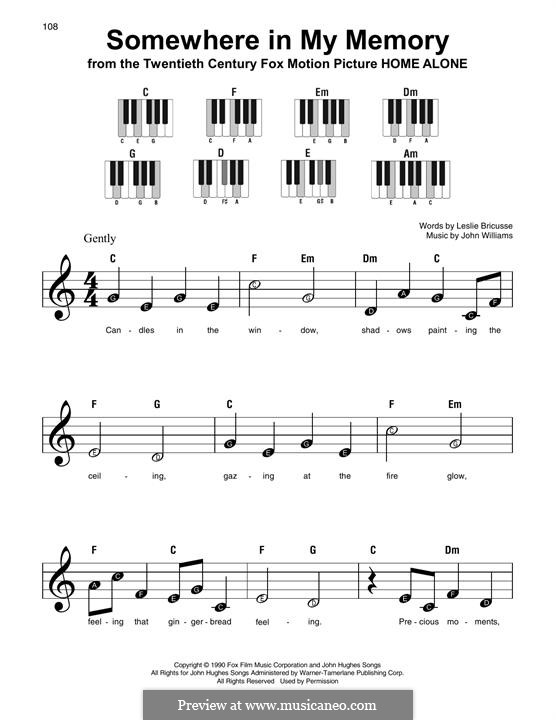 Somewhere in My Memory (from Home Alone): Facil para o piano by John Williams