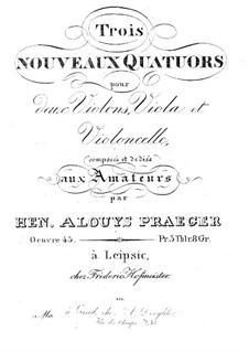 Three String Quartets, Op.43: violino parte I by Heinrich Alois Präger