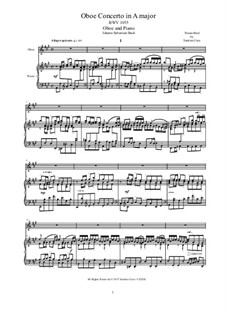 Concerto for Harpsichord and Strings No.4 in A Major, BWV 1055: Version for oboe and piano by Johann Sebastian Bach