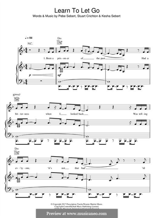 Learn To Let Go (Kesha): Para vocais e piano (ou Guitarra) by Kesha Sebert, Pebe Sebert, Stuart Crichton