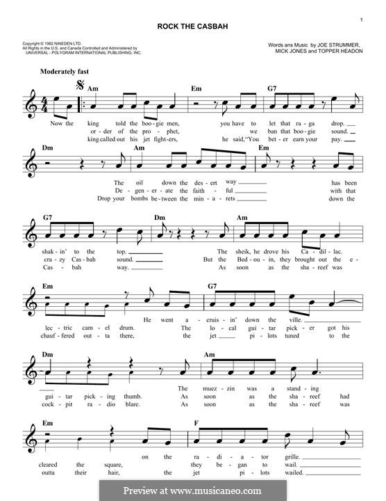 Rock the Casbah (The Clash): melodia by Joe Strummer, Mick Jones, Topper Headon