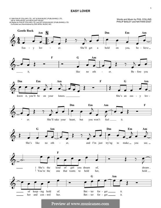 Easy Lover: melodia by Nathan East, Phil Collins, Philip Bailey