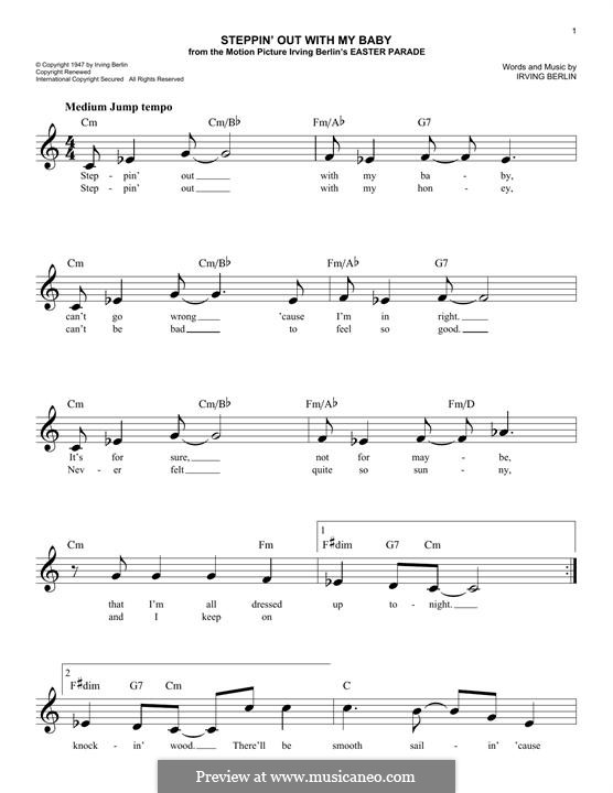 Steppin' Out with My Baby: melodia by Irving Berlin