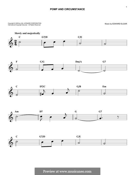 Pomp and Circumstance: melodia by Edward Elgar